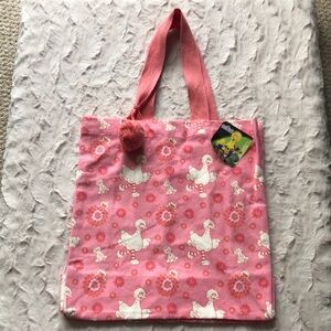 Sesame Street Pink Reusable Canvas Tote Bag featuring Big Bird